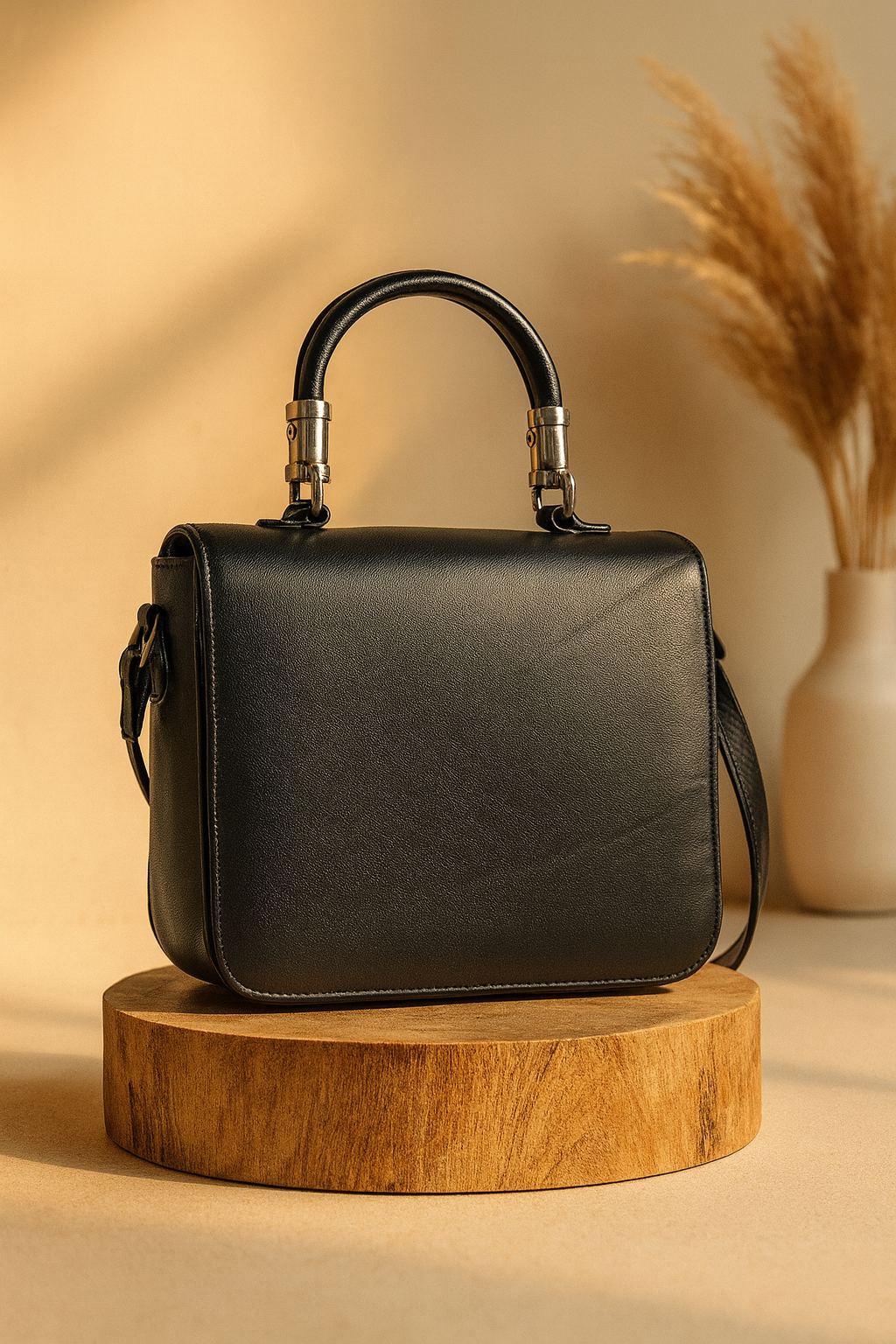 Midnight Icon Convertible Bag – Black Elegance