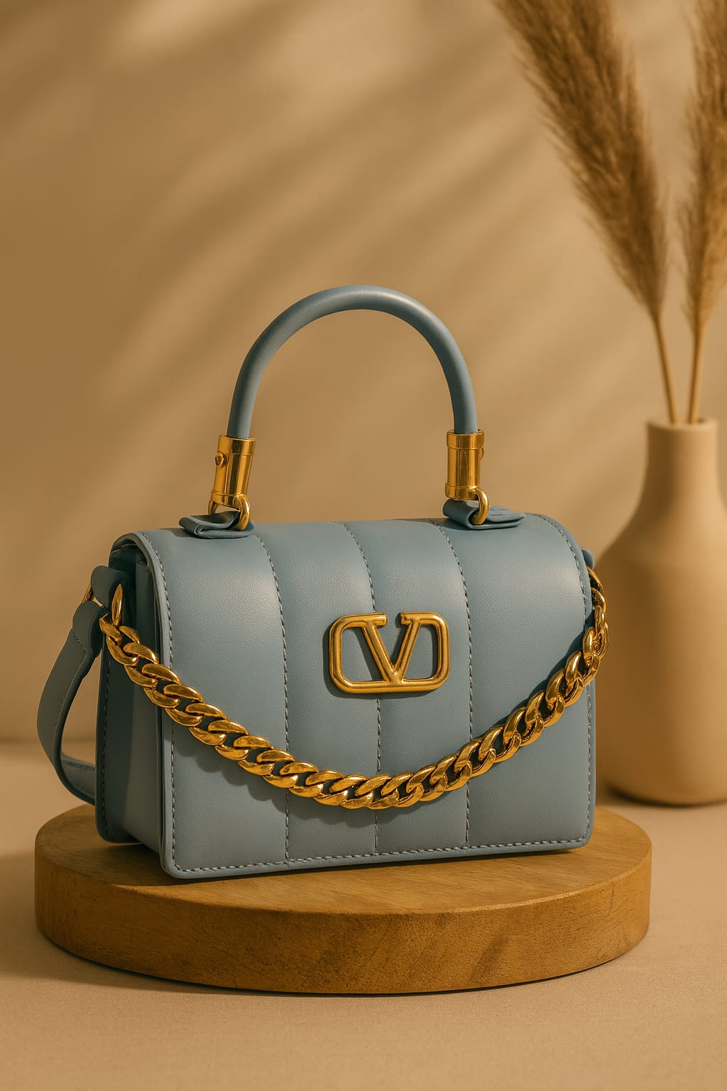 Valentina Sky Quilted Chain Bag – Limited Luxe Edition